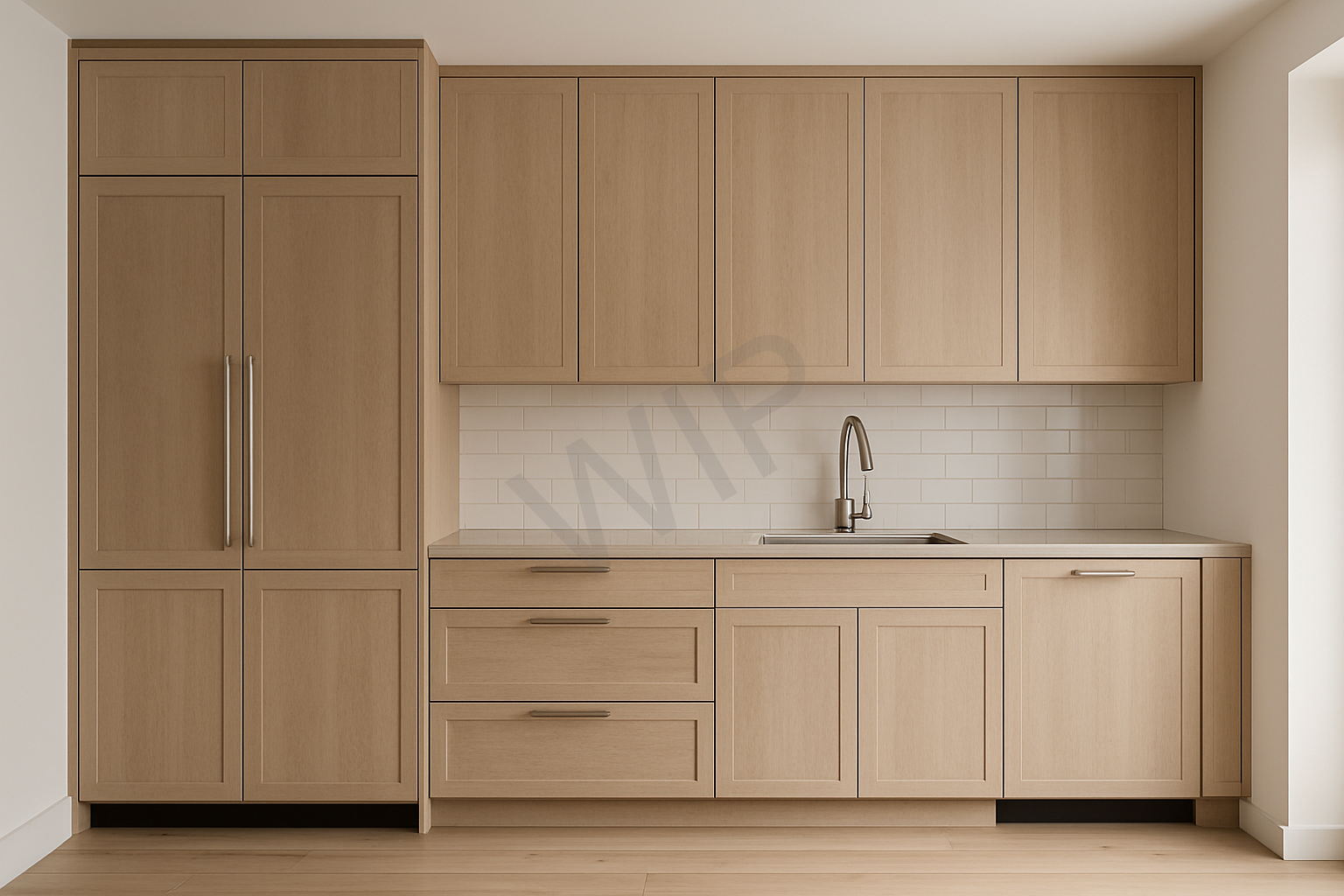 Kitchen with integrated appliances